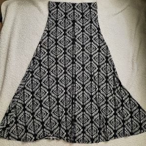Black and white Aztec Maxi Skirt